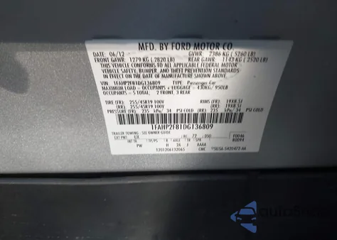 2013 Ford Taurus Limited from USA, damaged, VIN 1FAHP2F81DG136809